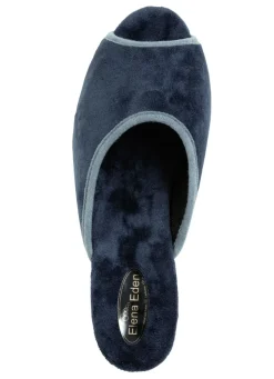 ELENA EDEN Samt-Pantolette mit Kontrast-Einfassung