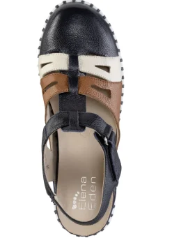 ELENA EDEN Sandale aus genarbtem Nappaleder