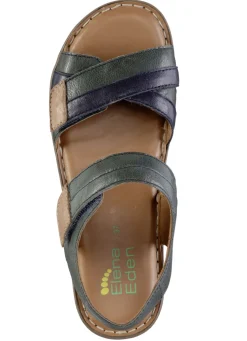 ELENA EDEN Sandale aus Nappaleder mit Kontrastbesätzen