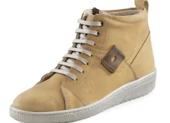 ELENA EDEN Schnür-Bootie aus Nubukleder, mit Leder-Applikation