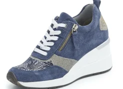 ELENA EDEN Schnürschuh mit glänzend bedrucktem Elastikmaterial