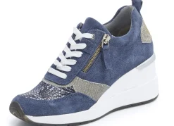 ELENA EDEN Schnürschuh mit glänzend bedrucktem Elastikmaterial