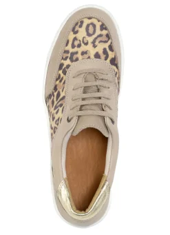 ELENA EDEN Schnürschuh mit cognacfarbenem Leo-Print