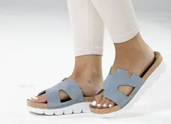 ELENA EDEN, sommerliche Damen-Pantoletten, aus Leder