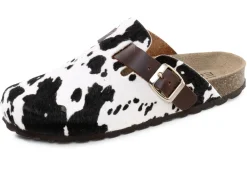 ELENA EDEN, trendige Damen-Clogs, Weite H, mit brauner Spange