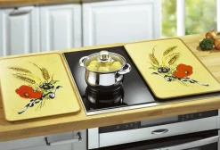 2er-Set Herd-Abdeckplatten mit Kornblumen-Motiv