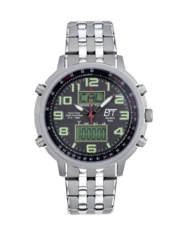 ETT-Funk-Solar-Herrenuhr mit Edelstahlbandgehäuse