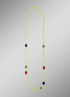 Farbenfrohe Eleganz: Halskette mit Quarzen in verschiedenen Farben