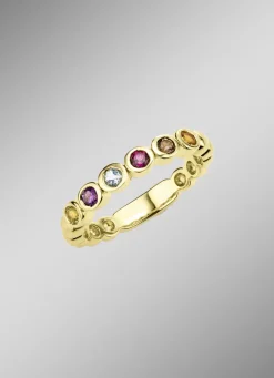 Farbenfroher Memoire-Ring aus hochwertigem Gold
