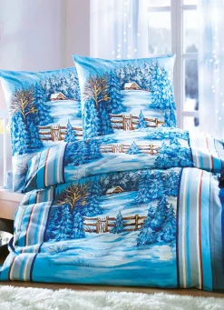 Feinbiber-Bettwäsche-Garnitur mit Sanfor-Ausrüstung