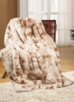 Felldecke aus naturgetreuem Webpelz