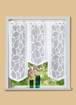 Fensterbehang mit Stangendurchzug, 3-teilig