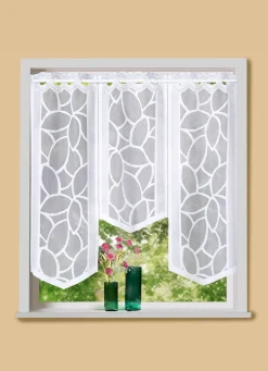 Fensterbehang mit Stangendurchzug, 3-teilig