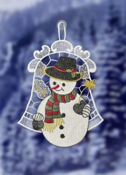 Fensterbild mit Schneemann-Motiv