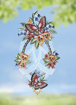 Fensterbild Schmetterling aus Plauener Spitze