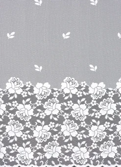 Filigraner Blumenfenster-Store mit Automatikfaltenband 1:3