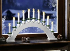 10-flammiger Leuchter aus Holz