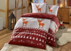 Flanell-Bettwäsche-Garnitur mit Reißverschluss