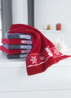 Flauschige Frottier-Serie mit Jacquard-Bordür