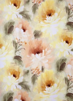 Floral gestaltete Übergardine mit Universalschienenband