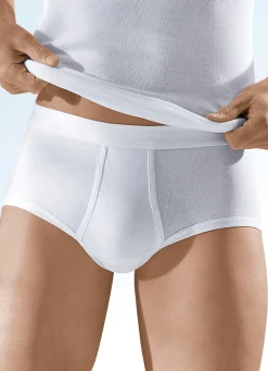 Fünferpack Slips aus Feinripp, weiß
