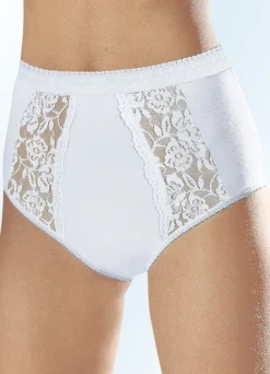 Fünferpack Slips mit elastischen Spitzeneinsätzen