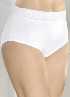 Fünferpack Slips mit Elastikspitzenbund