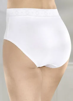 Fünferpack Slips mit Elastikspitzenbund