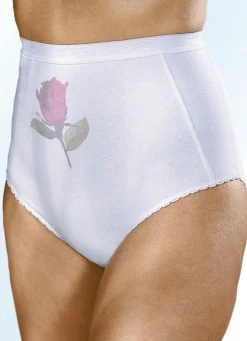 Fünferpack Slips mit Rosendruck