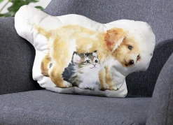 Formkissen mit Hund und Katze