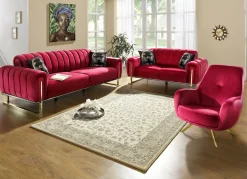 Frei im Raum aufstellbare Polstermöbel mit stabilem Metallgestell