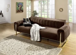 Frei im Raum aufstellbare Polstermöbel mit stabilem Metallgestell