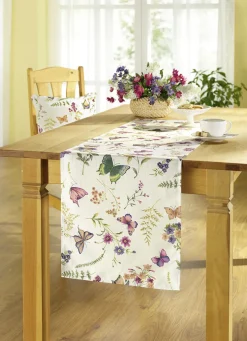 Frühlingshaft bedruckte Tisch- und Raumdekoration
