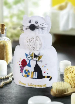 Frottier-Katze mit Motiv von der Künstlerin Rosina Wachtmeister