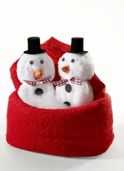 Frottier-Schneemannpaar aus 100% Baumwolle
