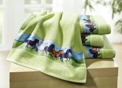 Frottier-Serie mit besonders hochwertig gearbeiteter, bedruckter Bordüre