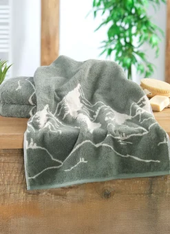 Frottier-Serie mit eingewebtem Bergpanorama