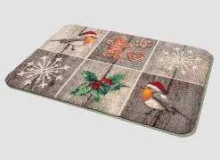 Fußmatte Patchwork mit rutschhemmender Latex-Rückseite