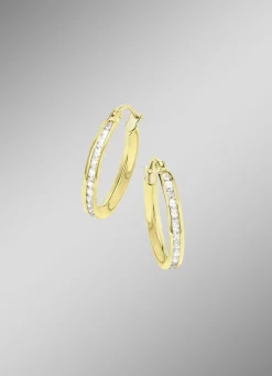 Funkelnde Eleganz: Creolen mit synth. Zirkonia