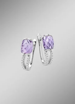 Funkelnde Eleganz: Ohrstecker mit echt Amethyst-