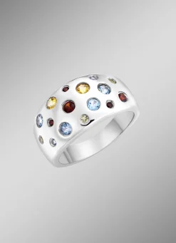 Funkelnde Raffinesse: Damenring mit echten Edelsteinen