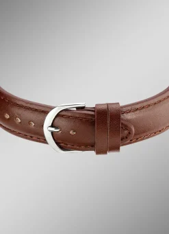 Funk-Herrenuhr mit Lederband und sprechender Zeitansage