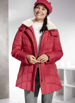 Funktionsjacke mit abnehmbarem Kunstpelz-Besatz am Kragen