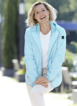 Funktionsjacke mit fester Kapuze