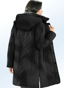 Funktions-Kurzmantel kontrastfarbenen Nappaleder-Imitatpaspeln