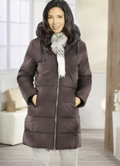 Funktions-Longparka mit angeschnittener Kapuze