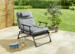 Gartenliege 2 in 1 mit zusätzlichem Kopfkissen