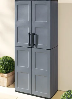 Gartenschrank mit soliden Stahlscharnieren