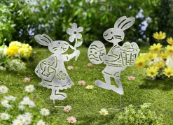 Gartenstecker "Hasenpaar", 2er-Set