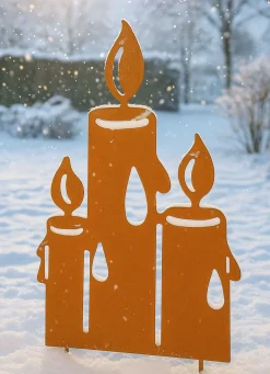 Gartenstecker in Rostoptik